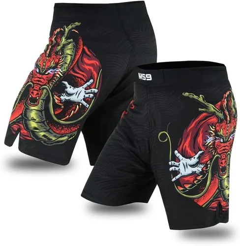 Miniatura 5 de MS9 Pantalones cortos de artes marciales mixtas para hombres, Grappling Kick Boxing BJJ Boxing
