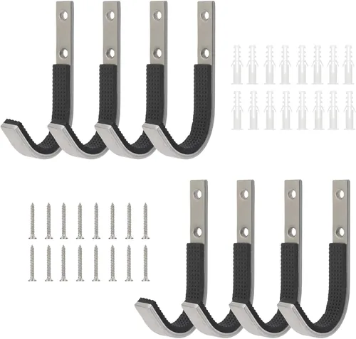 Miniatura 10 de Perchero de almacenamiento para rifles de montaje en pared, ganchos de escopeta horizontales de metal para almacenar escopetas, rifles, arco de tiro