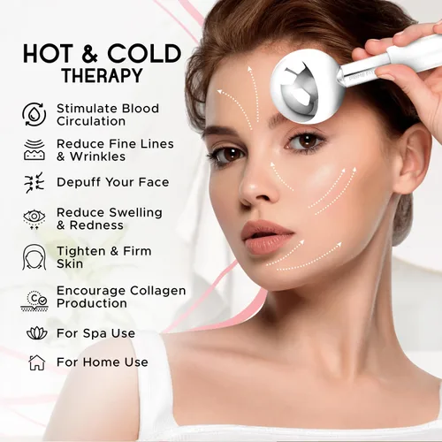 Miniatura 4 de Globos de hielo para tratamientos faciales Rodillo de enfriamiento de acero irrompible Varillas de crio para cara Masajeador para cara, cuello