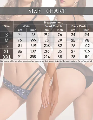 Miniatura 7 de Avidlove Bragas sexy para mujer, paquete de bragas de malla bordadas con mariposa
