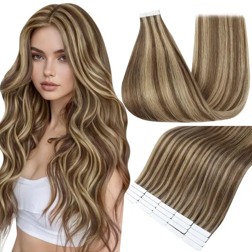 Miniatura 47 de Full Shine - Extensiones de cabello con cinta adhesiva de 18 pulgadas, extensiones de cabello Remy de 1.76 oz, extensiones de cabello lacio