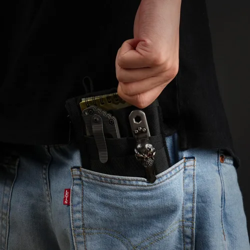 Miniatura 5 de VIPERADE VE18 EDC Bolsa, Organizador de Bolsillo para Hombres, Organizador de Bolsillo EDC, 3 Ranuras con 2 Bolsillos con Cremallera, Bolsa