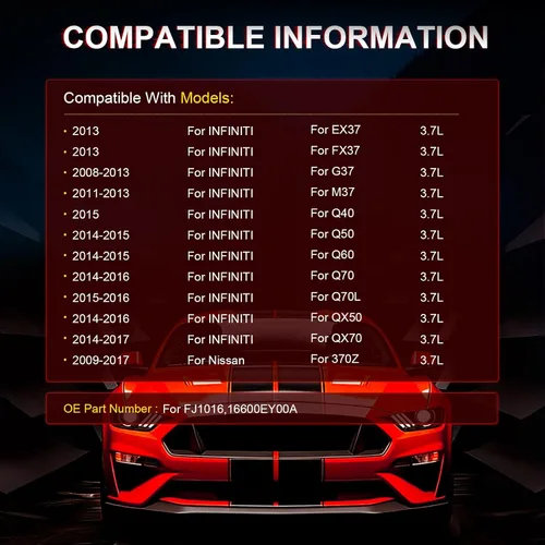 Miniatura 2 de Inyectores FJ1016 ANGLEWIDE Juego de inyectores de combustible para 2008 2009 2010 2011 2012 2013 para Infiniti G37 3.7L, 2011 2012 2013