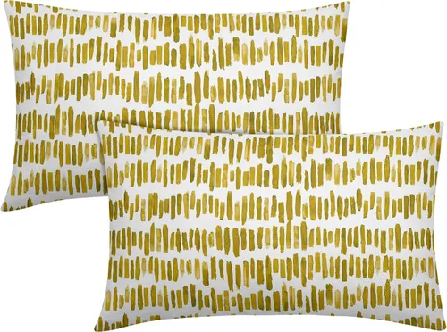 Miniatura 34 de Juego de 2 fundas de almohada de rayas negras para exteriores, 16 x 16 pulgadas, diseño geométrico de rayas abstractas, algodón y lino, cuadradas
