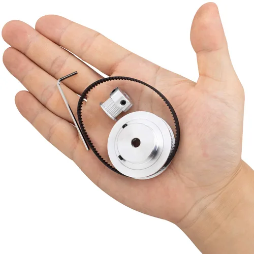 Miniatura 7 de PAGOW Rueda síncrona GT2 20 y 60 dientes de diámetro de 0.197 in, polea de distribución de aluminio con longitud 7.874 in de ancho y correa de 0.236