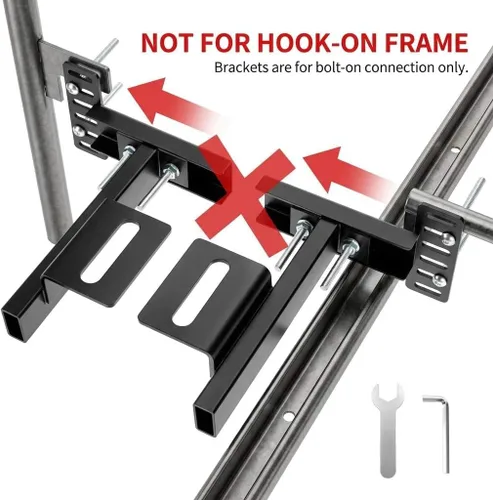 Miniatura 4 de QWORK Soportes de marco de cama de metal ajustables – Kit de extensión de cabecero atornillado para camas individuales, matrimoniales y queen