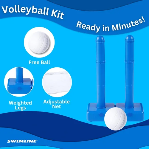 Miniatura 6 de Molded Cross-Pole Volly, Red y palos para volley de piscina