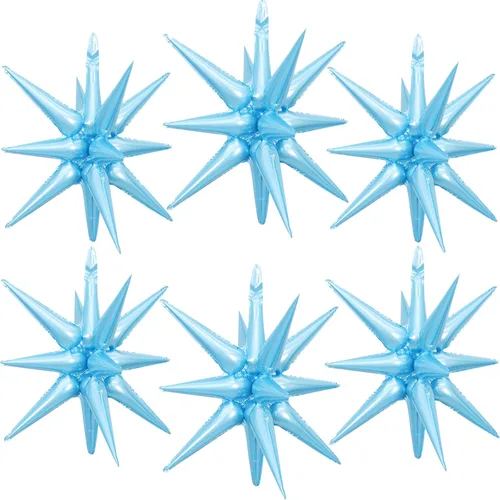 Miniatura 11 de 6 globos de estrella negra, globos de 22 pulgadas, globos de papel de aluminio con forma de estrella de Mylar para fiestas de cumpleaños, bodas