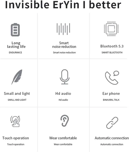 Miniatura 8 de Auriculares inalámbricos - Auriculares Bluetooth de 5.3 pulgadas - Micrófono integrado - Auriculares de sonido premium inmersivos - Estuche de carga