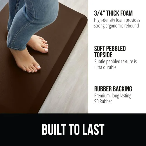 Miniatura 2 de GORILLA GRIP Alfombrillas cómodas y acolchadas para cocina, parte superior suave resistente al agua y a las manchas, tapete ergonómico para estar