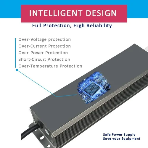 Miniatura 5 de Fuente de alimentación LED de 150 W 12 V Convertidor de CA a CC - Transformador IP67 impermeable con enchufe de 3 puntas, adaptador de corriente