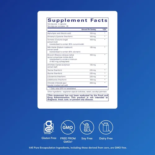 Miniatura 2 de Pure Encapsulations Liver-G.I. Detox - Limpiador de Hígado y Desintoxicante Gastrointestinal* - con Ácido Alfa Lipoico y Extracto de Curcumina - Sin