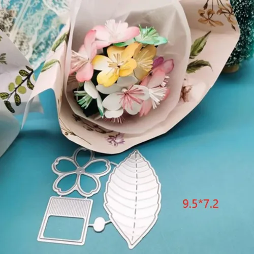 Miniatura 2 de Troqueles de metal 3D de arte de flores y hojas, troqueles de corte para hacer tarjetas, troqueles de relieve para álbumes de recortes, decoración