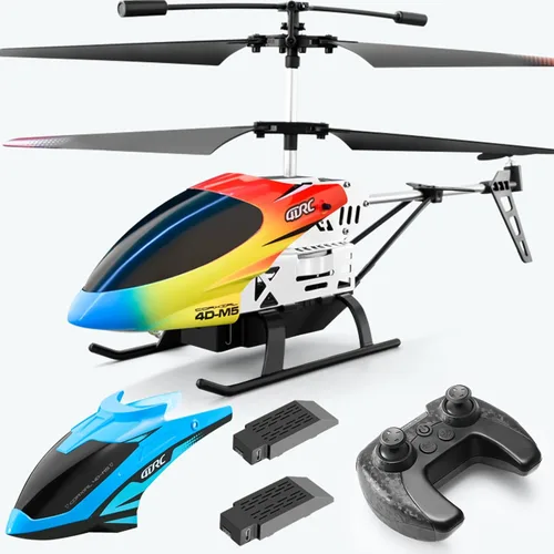 4DRC Helicóptero M5 RC para niños de 3 a 12 años y principiantes, helicóptero de control remoto con retención de altitud, 2 baterías con vuelo de 30