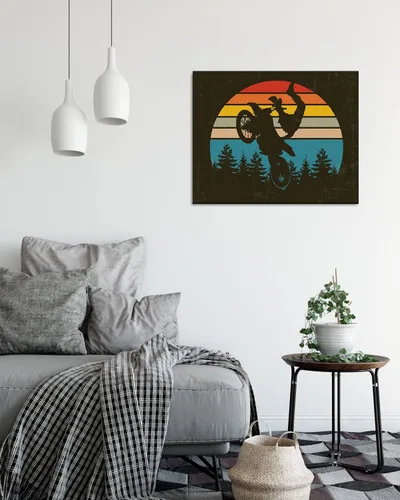Miniatura 2 de Govivo Motocross Bedroom Decor - Wall Art for Teen Boys Bedroom - Motor Bike Home Decor - Moto cross Accessories - Kids Dirt Bike Room Decor - 30x24
