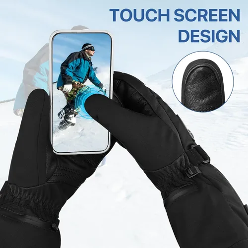 Miniatura 4 de SNOW DEER Guantes térmicos para hombres y mujeres, 7.4 V 2200 mAh, batería eléctrica recargable, esquí, esquí, patinaje, nieve, camping, senderismo