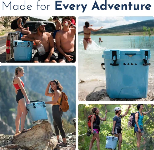 Miniatura 8 de LAKA Small Cooler - 20 Quart Rotomolded Hard Ice Chest, Insulated Cooler for Beach, Camping, Travel & Fishing, Holds 18 Cans + 25 lb Ice, Up to 5
