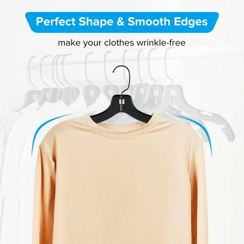 Miniatura 3 de Perchas de plástico con gancho de metal giratorio de 360 grados, perchas de ropa resistentes, perchas duraderas para camisas, abrigos y vestidos