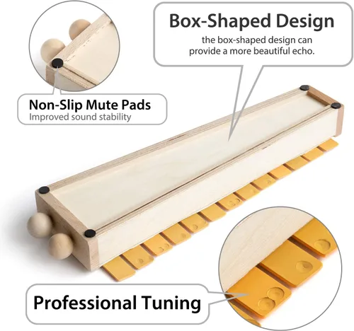 Miniatura 3 de MUSICUBE Xilófono profesional tipo glockenspiel para niños y adultos de 25 notas, bien afinado, instrumento de percusión Orff para bebés y niños