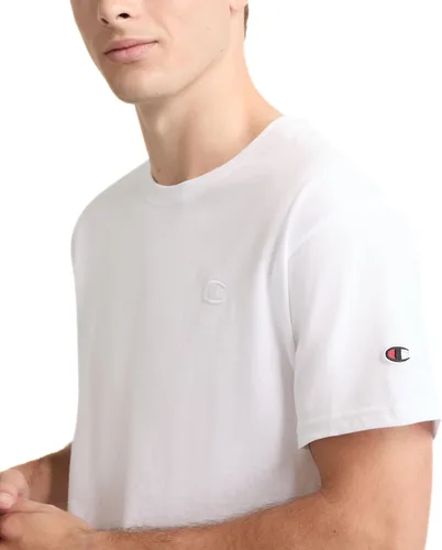 Miniatura 4 de Champion Men's Classic Short Sleeve T-Shirt, Standard Fit, Midweight 100% Cotton, Available in Regular and Big & Tall Blanco brillante