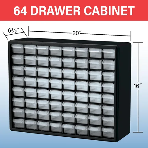 Miniatura 3 de Akro-Mils 10164 - Gabinete de almacenamiento de 64 cajones de plástico para organización de garaje, organizador de cuentas, almacenamiento