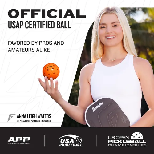 Miniatura 2 de Franklin Sports X-40 pelotas de Pickleball al aire libre - Bola oficial del Pickleball de EE. UU., APP Tour + US Open - Tamaño reglamentario Lava
