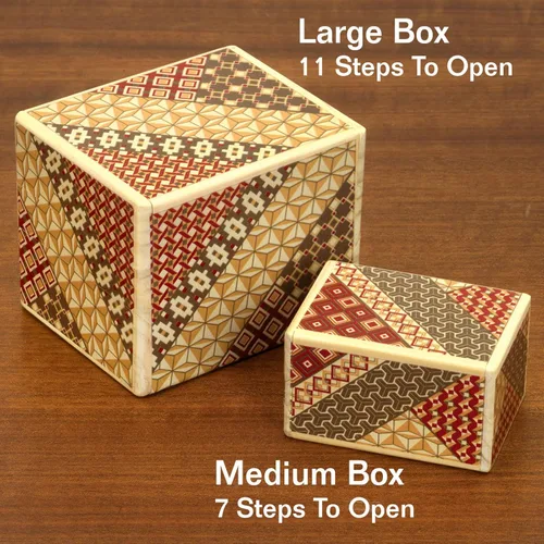 Miniatura 6 de Bits and Pieces - Caja de rompecabezas Secret Puzzle Box detallada de mosaico - Solución en 7 pasos - Caja de rompecabezas de madera para guardar