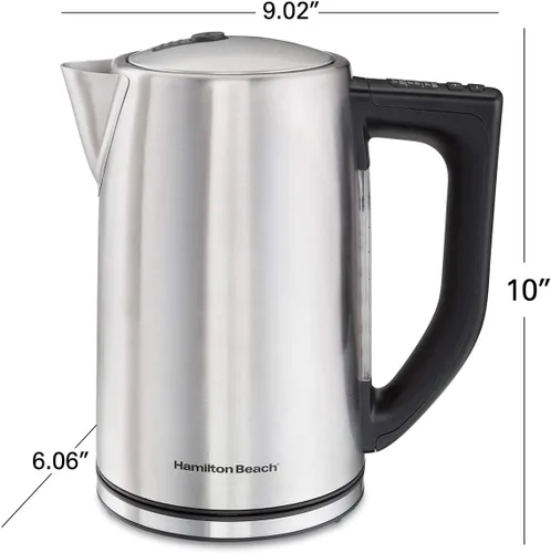 Miniatura 3 de Hamilton Beach Hervidor de té eléctrico de acero inoxidable de temperatura variable 41025