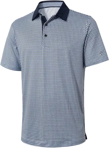 Camisas de golf tipo polo para hombre, Dry-fit, manga corta, estampadas, de rendimiento, absorben la humedad