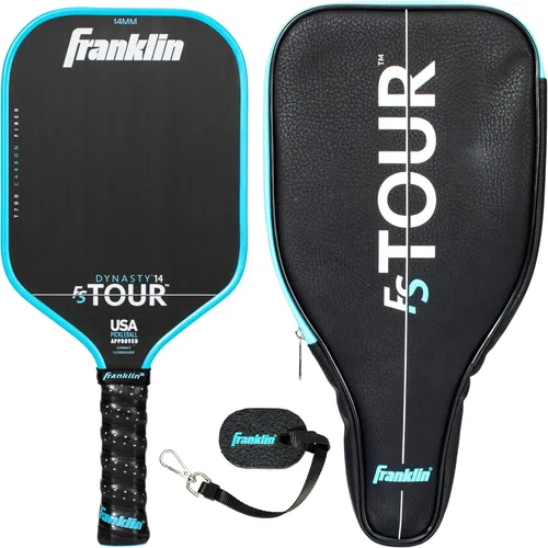 Miniatura 15 de Juego de pala de pickleball profesional Franklin Sports - Pala de fibra de carbono serie FS Tour, cubierta + borrador - 14mm + 16mm Rosado