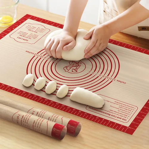 Miniatura 11 de Tapete de Repostería de Silicona Antiadherente, Tapete Grueso de Silicona para Hornear - Tapete de Masa para Enrollar, Tapete de Silicona