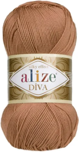 Miniatura 18 de Alize Diva Silk Effect 100% hilo acrílico de microfibra, 1 madejas de bola de 3.53 oz 383yds color (1 - crema)