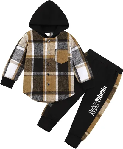 Miniatura 44 de Conjunto de ropa para bebés y niños pequeños, camisa con capucha y pantalones deportivos para otoño e invierno