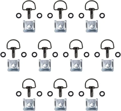 Miniatura 6 de MOTO4U otorcycle - Sujetadores de carrera de liberación rápida con anillo en D tipo C de 0.555 pulgadas, plateado mate (paquete de 10)