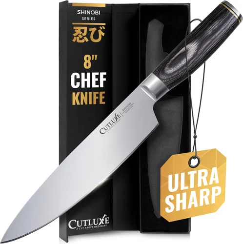 Miniatura 16 de Cuchillo Santoku – Cuchillo japonés ultra afilado de 5 pulgadas para carne y verduras para picar, hoja de acero inoxidable de alto carbono, mango