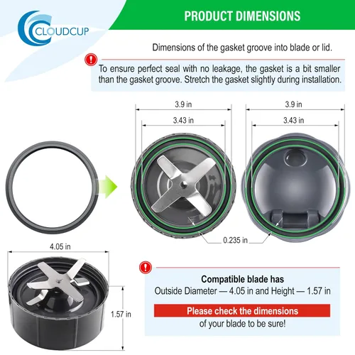 Miniatura 7 de Juntas de anillo de goma de repuesto para piezas Nutribullet Accesorios Blender 900 Series 600W y 900W, paquete de 2