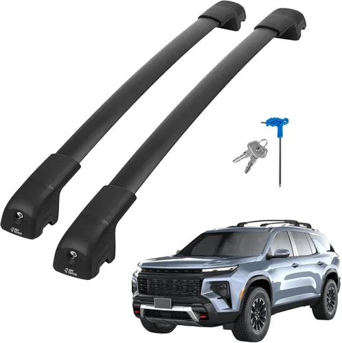 JOYTUTUS Barras transversales de techo con cerradura compatibles con Chevy Chevrolet Traverse 2022-2026, barras transversales antióxido de aluminio