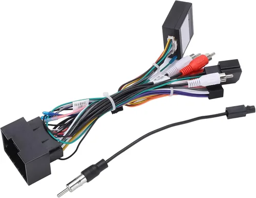 Qiilu Arnés de cableado de audio, adaptador de conector de arnés de cableado de radio estéreo con caja de autobús CAN 16Pin reemplazo para Cruze