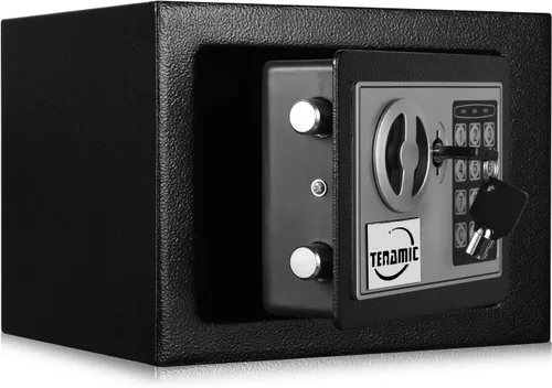 Miniatura 5 de TENAMIC Caja Fuerte 0.23 Pies Cúbicos Caja de Seguridad Digital Electrónica, Caja Fuerte con Cerradura de Teclado para Gabinete, Acero de Aleación