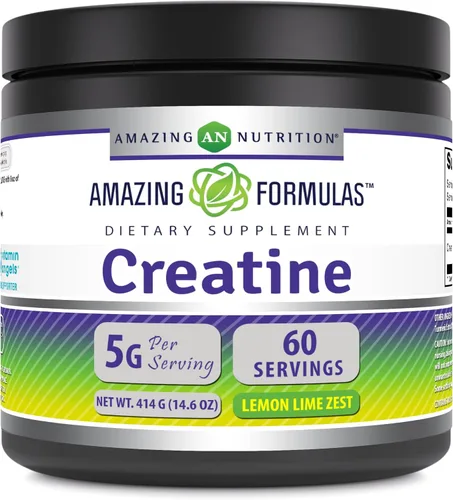 Miniatura 6 de Amazing Formulas - Suplemento en polvo de monohidrato de creatina micronizada 5000 mg por porción Suplemento ideal antes y después