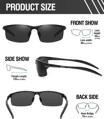 Miniatura 9 de Duco - Gafas de sol deportivas polarizadas para hombre con protección UV 8177s