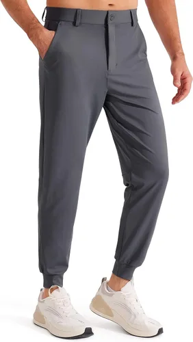 Libin Pantalones deportivos de golf elásticos en 4 direcciones con bolsillos, pantalones de vestir ajustados para trabajo, pantalones deportivos