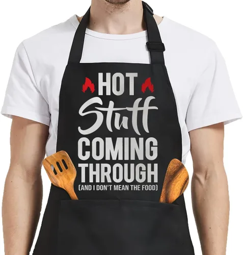 Miniatura 33 de SANDJEST Funny Mens Aprons with Pockets for BBQ Grilling Cooking Grandpa Husband Apron for Birthday Christmas Father's Day funny 7