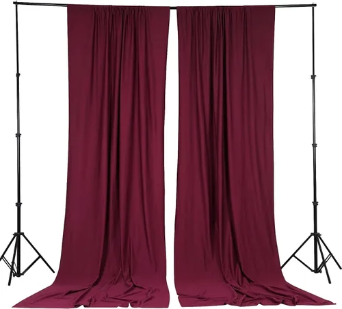 Miniatura 15 de Efavormart - Paquete de 2 cortinas de fondo ignífugo de amatista violeta de 10 x 10 pies, resistentes y sin arrugas, para eventos teatrales y galas