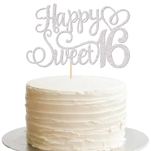Miniatura 8 de 24 piezas de decoraciones para cupcakes de 16 cumpleaños con purpurina, ¡Hola 16! Dulces 16 desde 2008, púas para cupcakes de 16 años para celebrar