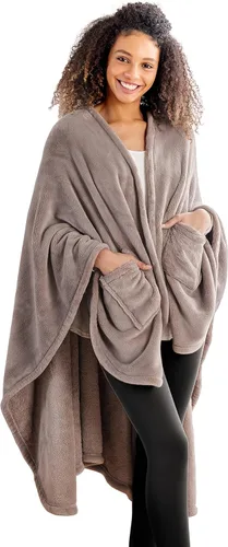 Miniatura 15 de Berkshire Blanket Primalush® Manta portátil, Capa de felpa con bolsillos y acogedora para estar en casa, ideal para adultos y adolescentes, Negro