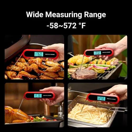Miniatura 6 de Termómetro profesional 3 veces más rápido de 0.5 segundos para carne de lectura instantánea, digital, alta precisión ± 0.5 °F, impermeable IP67