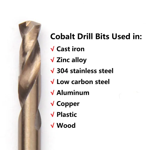 Miniatura 5 de Brocas de cobalto de 1/4 pulgadas (10 unidades), M35 HSSCO de acero de alta velocidad de doble extremo rechoncho para metal endurecido, acero