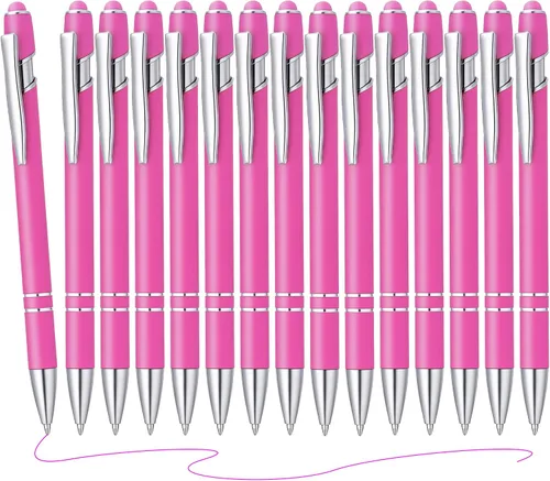 Miniatura 9 de Aozora Paquete de 18 Bolígrafos de Punta de Bola de Escritura Suave 2 en 1 Stylus Bolígrafo Retráctil de Punta de Bola con Punta Stylus Decoración