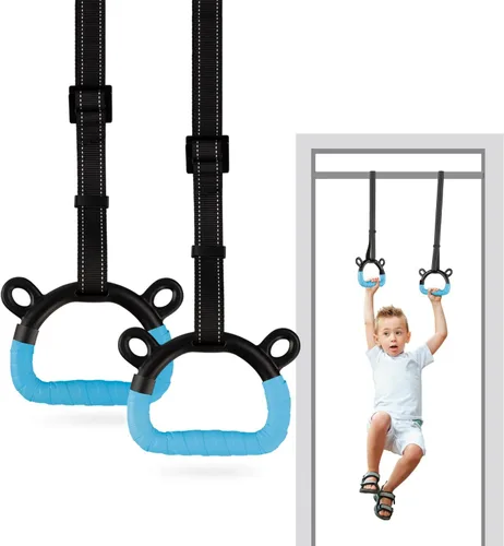 EXQ Home Anillos de gimnasia para niños, anillos de dominadas para ejercicio de niños, anillo para gimnasia en interiores, anillos de gimnasia para
